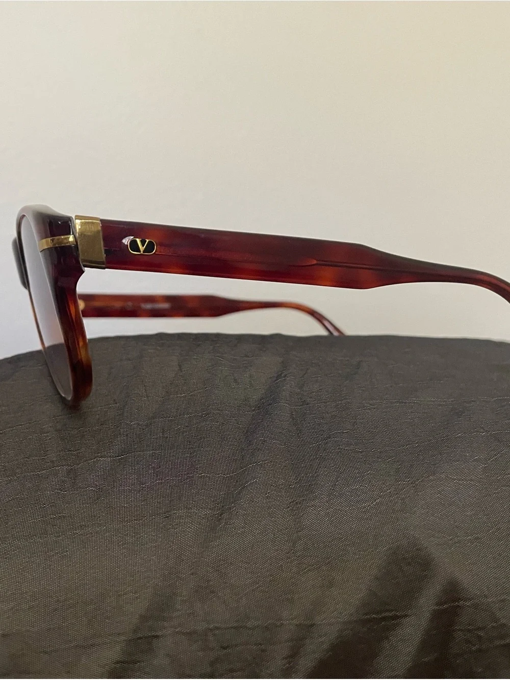 Vintage Valentino Tortoise Shell Aviator Sunglasses with Purple Gradient Lenses